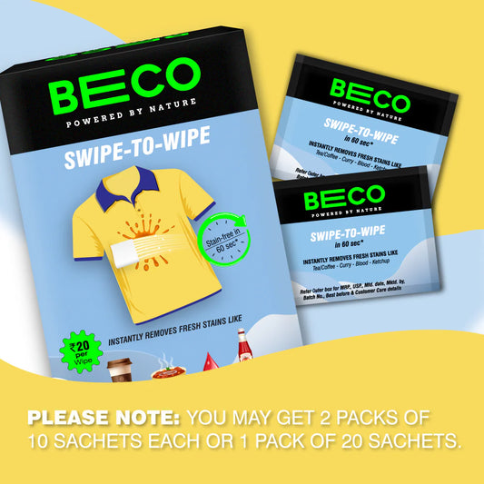 Instant Stain Remover Wipes - 20 Sachets